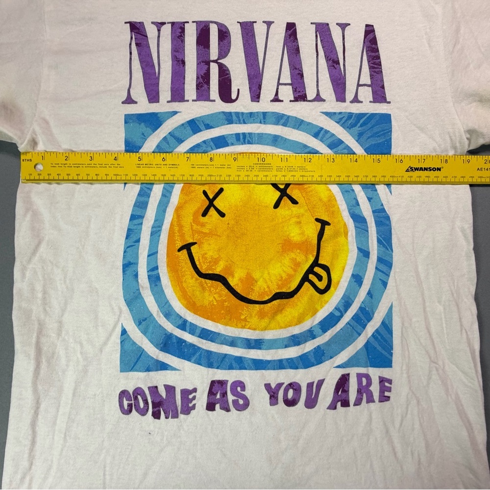 NIRVANA White Smiley Face Tee - Picture 3 of 6